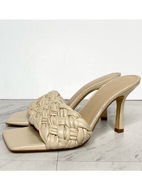Marc Fisher Draya Braided Natural Leather Heeled Sandal 8M